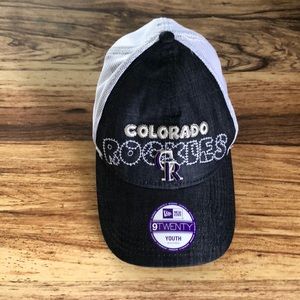 Youth size Colorado Rockies baseball hat